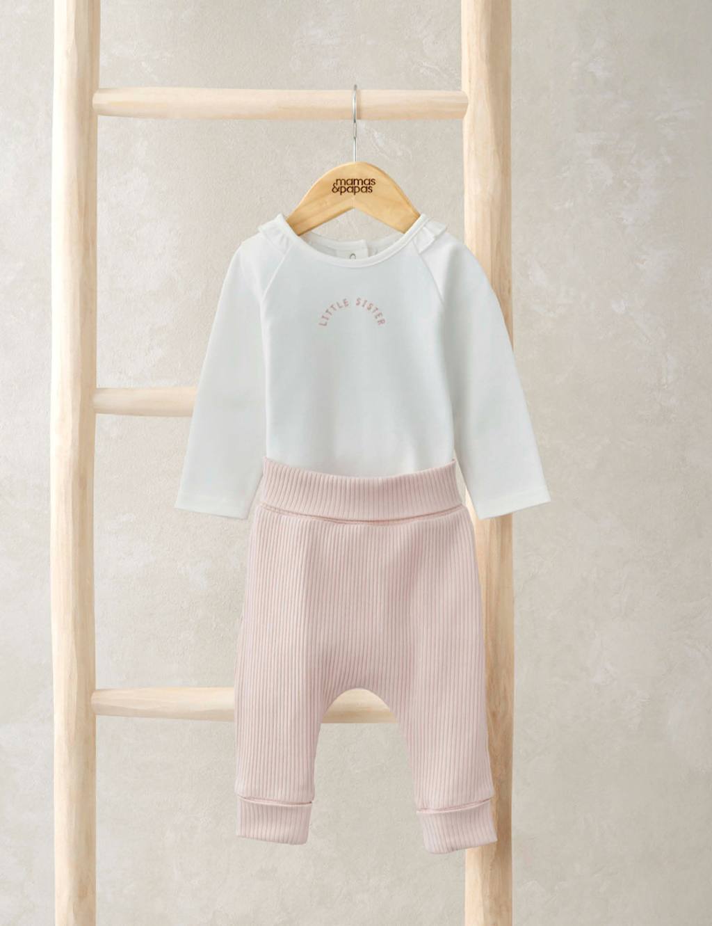 Mamas & Papas 2pc Cotton Rich Print Bodysuit & Leggings Set (0-9 Mths) Pink Mix