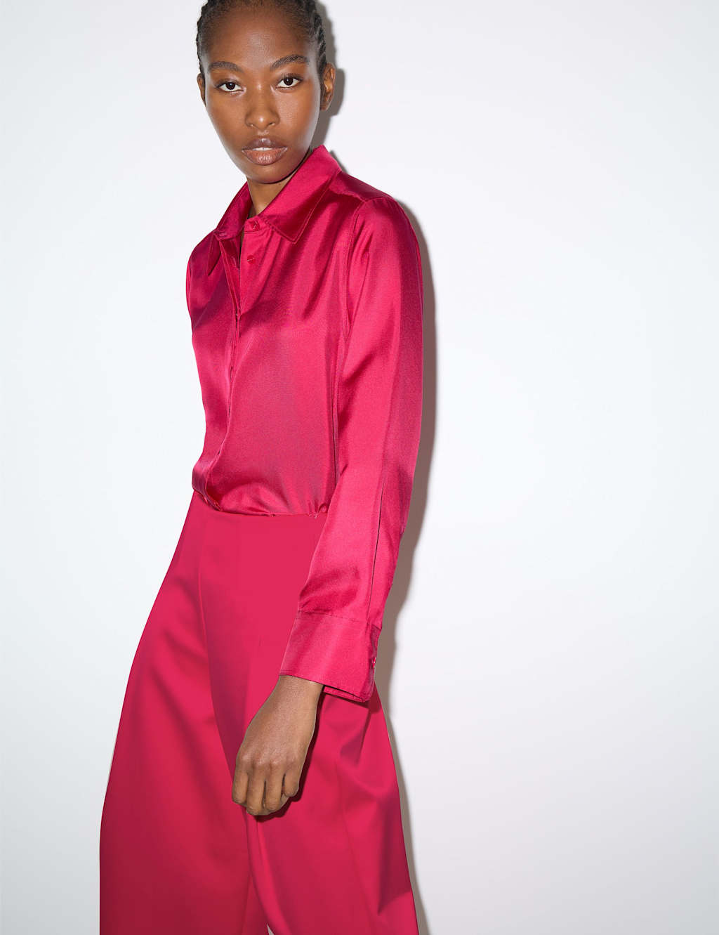 Jigsaw Pure Silk Twill Shirt Pink