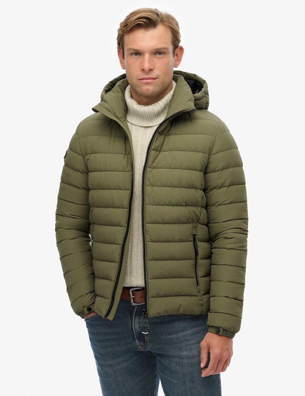 Superdry & Co Hooded Padded Puffer Jacket Green