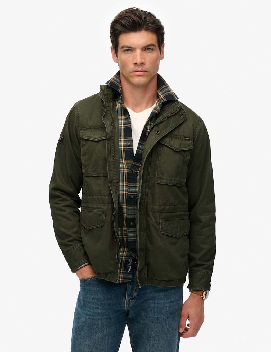 Superdry & Co Pure Cotton M65 Military Utility Jacket Khaki