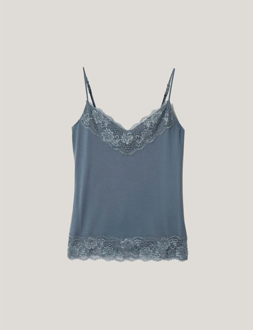 Jigsaw Women's Modal Rich V-Neck Lace Vest - Medium - Blue - Available at M&S