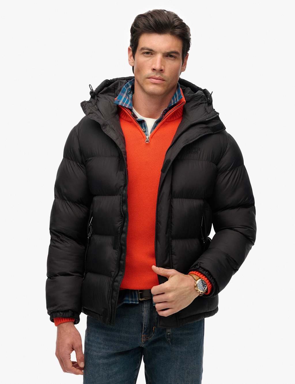 Superdry & Co Hooded Puffer Jacket Black