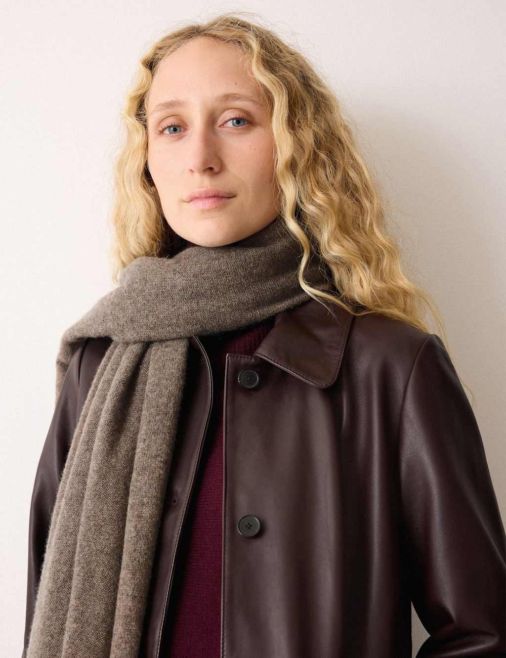 Jigsaw Pure Cashmere Scarf Taupe