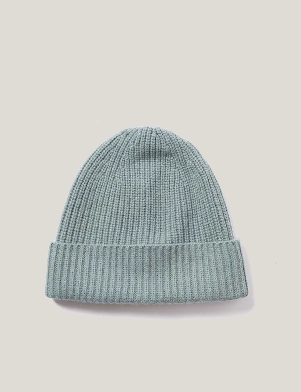 Jigsaw Wool Rich Rib Beanie Hat Blue
