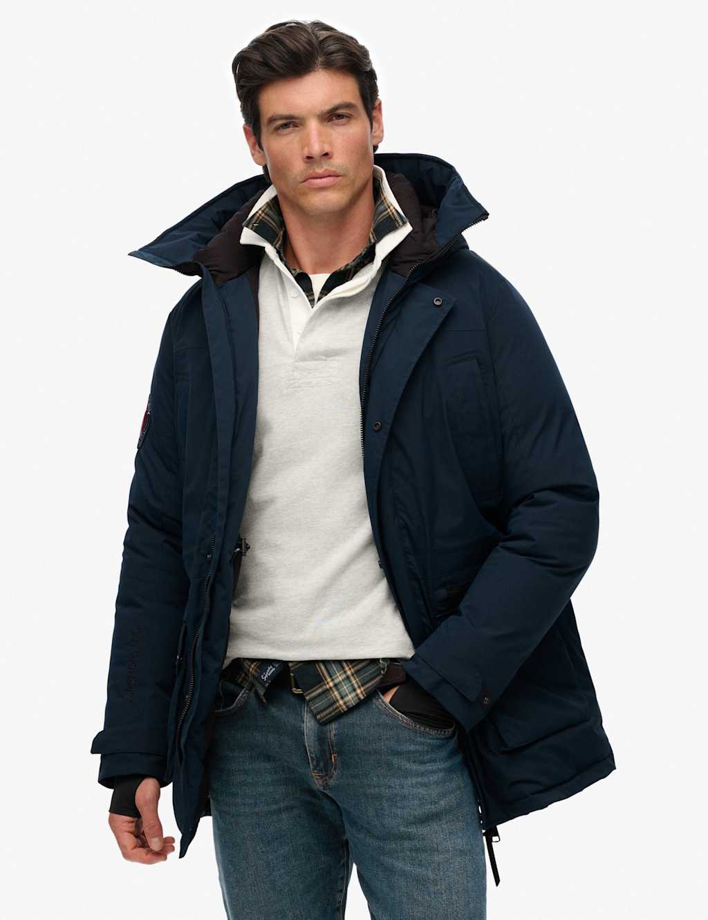Superdry & Co Padded Parka Coat Navy