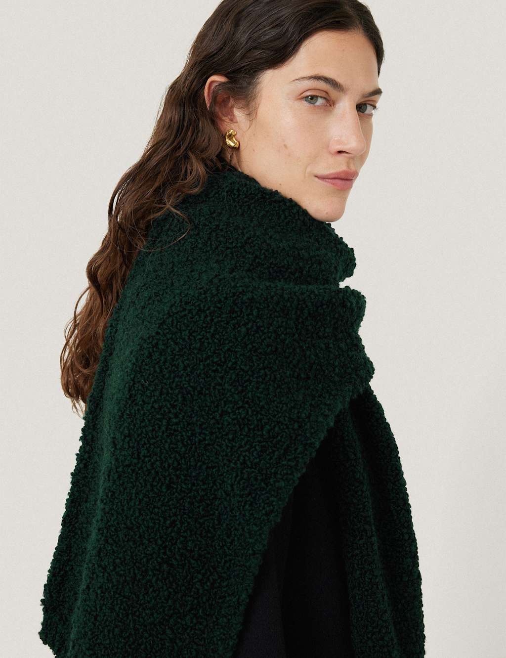 Jigsaw Boucle Scarf Green