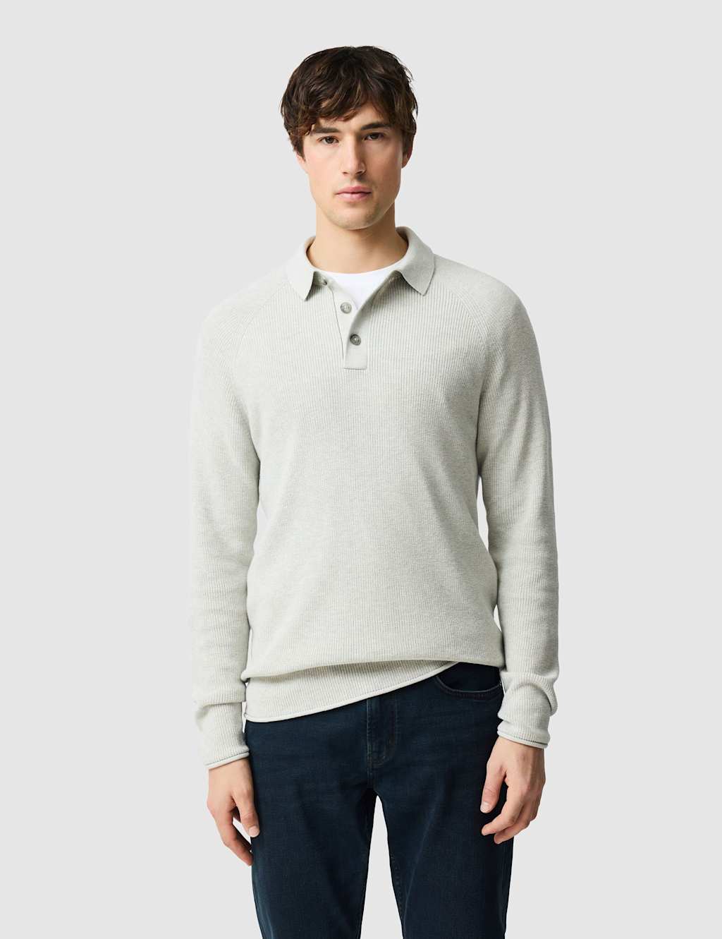 Rodd & Gunn Eastern Bush Pure Cotton Knitted Polo Shirt Grey Marl