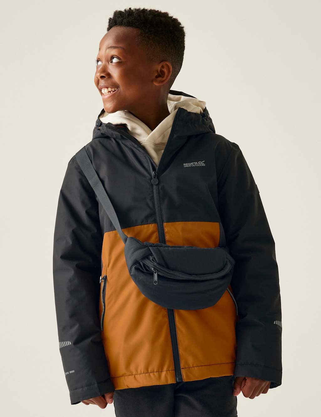 Regatta Hillain Waterproof Lined Raincoat (3-14 Years) Grey Mix