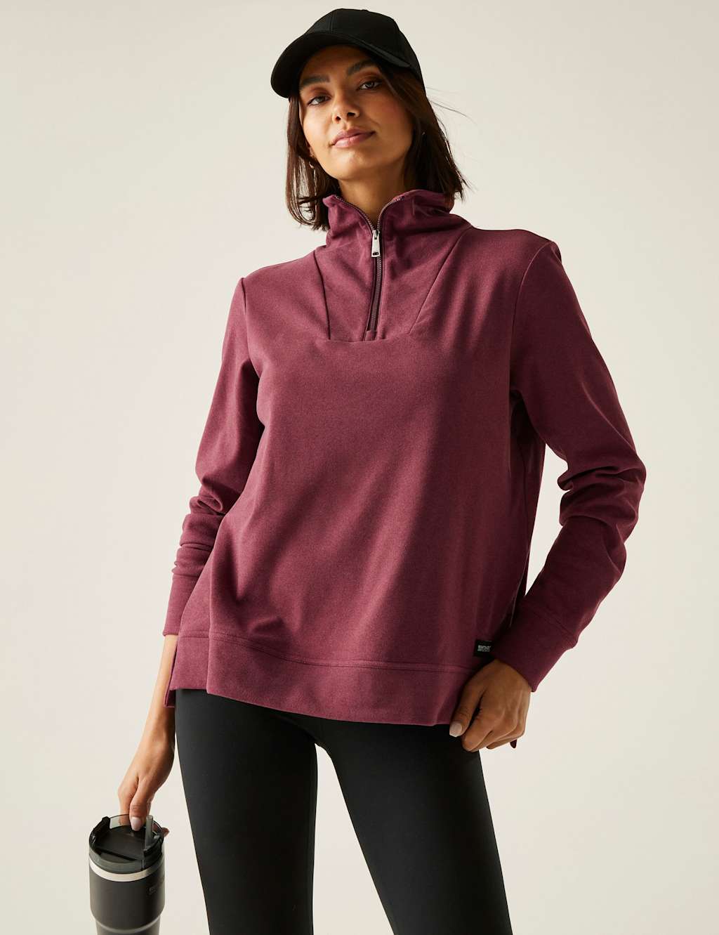 Regatta Demmi Funnel Neck Half Zip Sweatshirt Plum