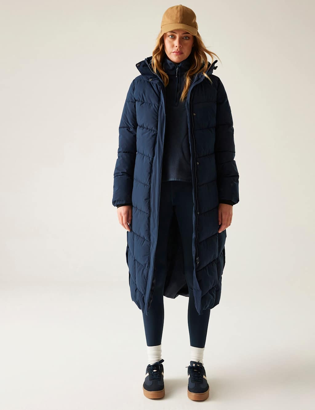 Regatta Eloria Hooded Longline Puffer Jacket Navy