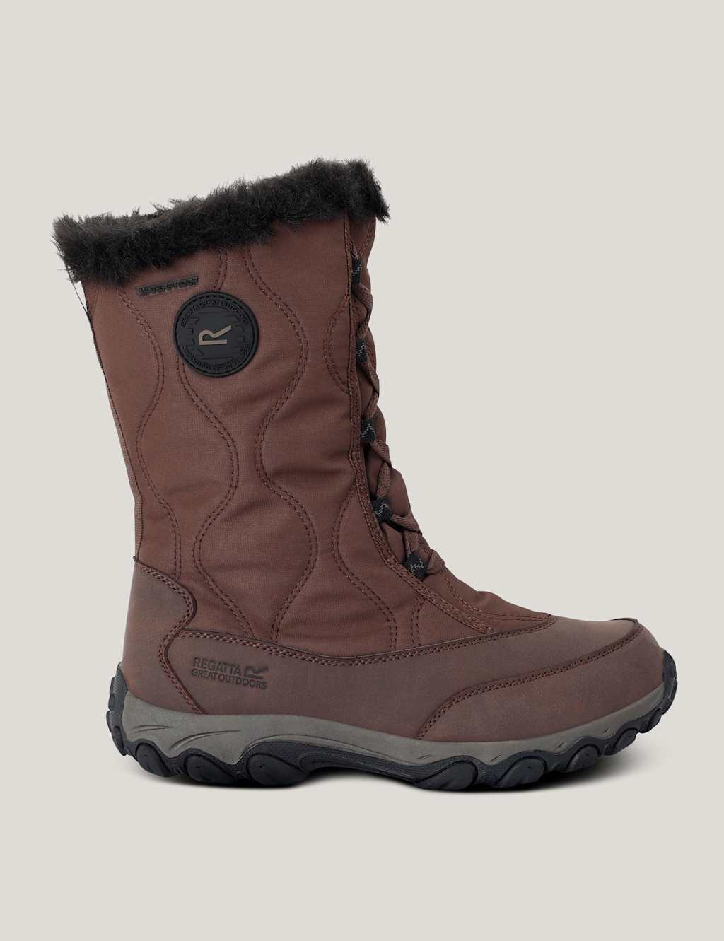 Regatta Quilted Shoe Boots Brown Mix