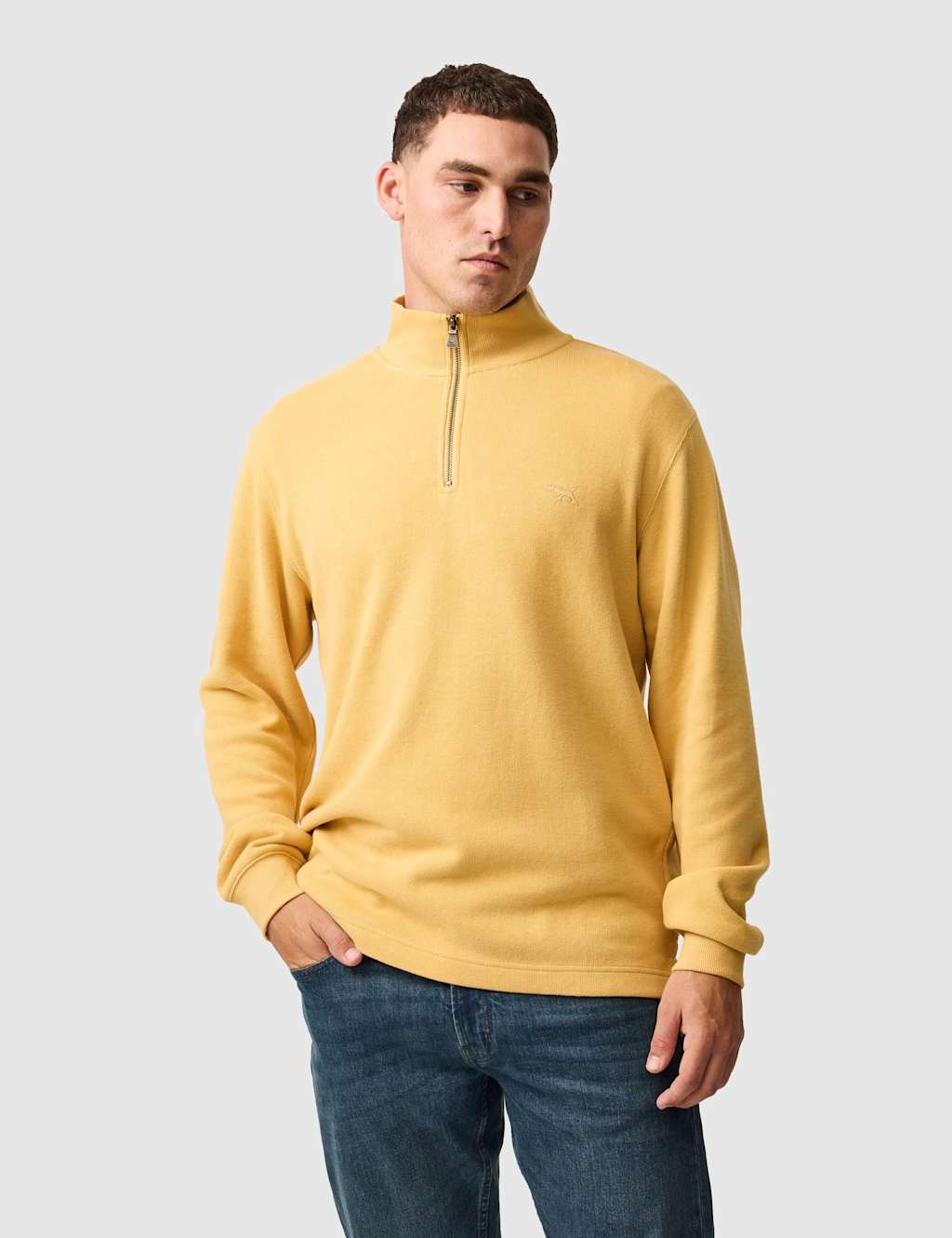 Rodd & Gunn Alton Ave Pure Cotton Half Zip Sweatshirt Bronze