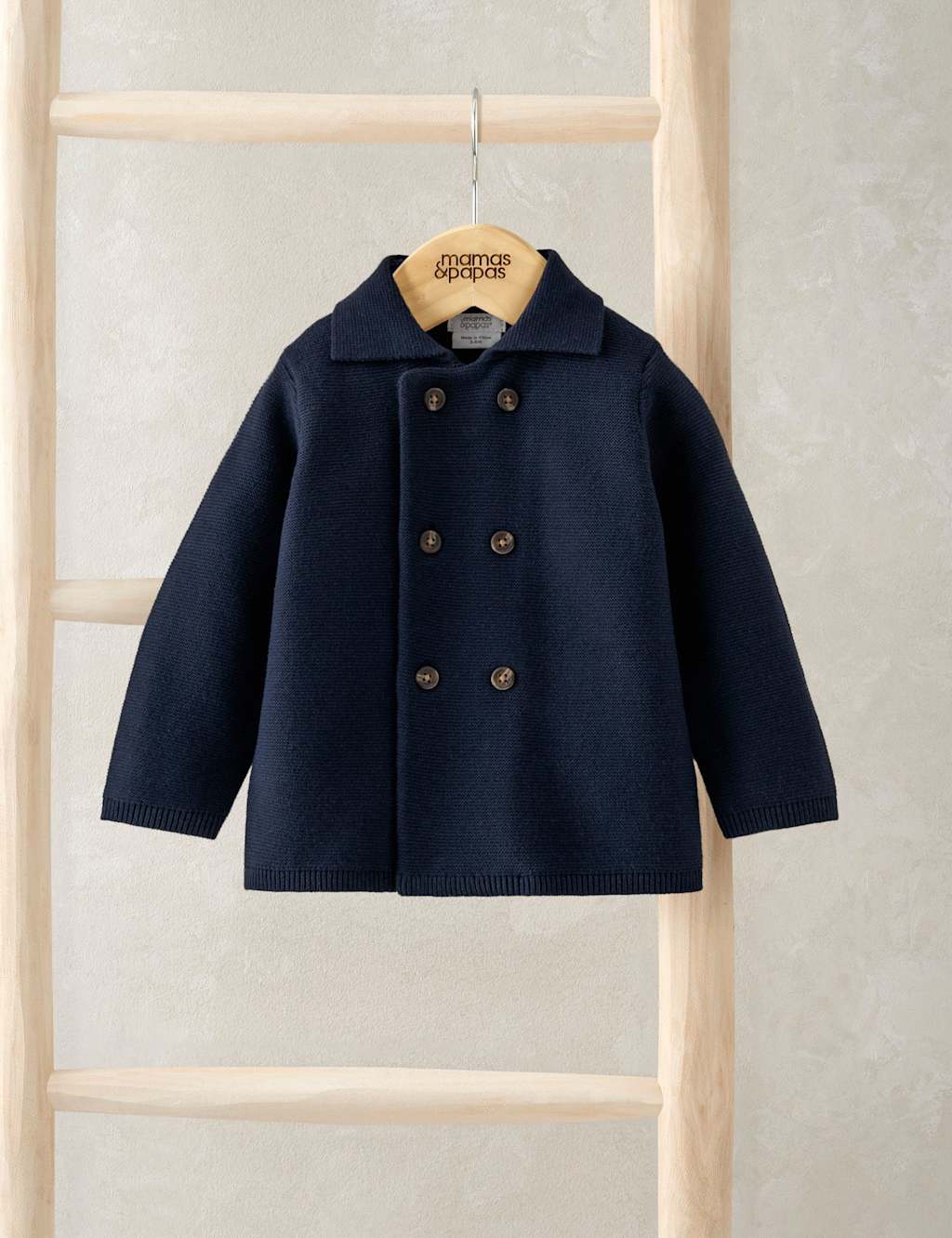 Mamas & Papas Pure Cotton Collared Cardigan (0 Mths-3 Yrs) Blue