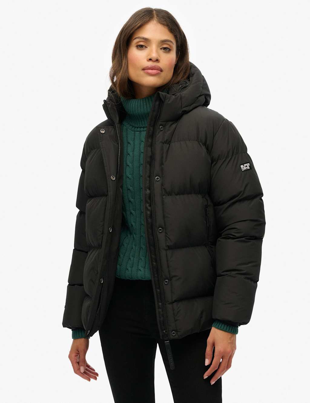 Superdry & Co Hooded Puffer Jacket Black