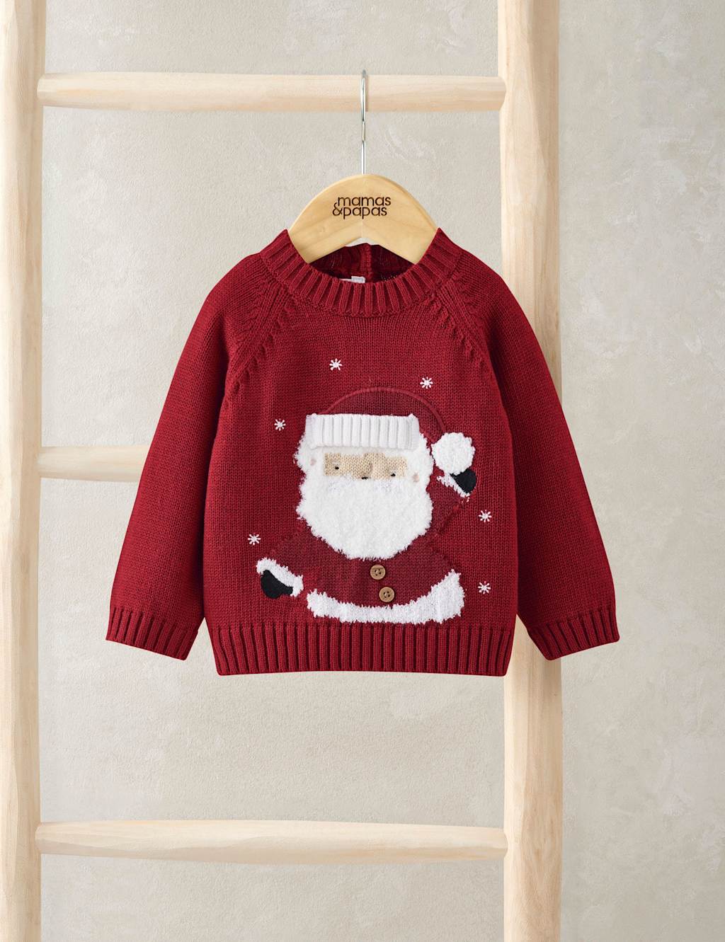Mamas & Papas Santa Christmas Jumper with Wool (0 Mths-3 Yrs) Red