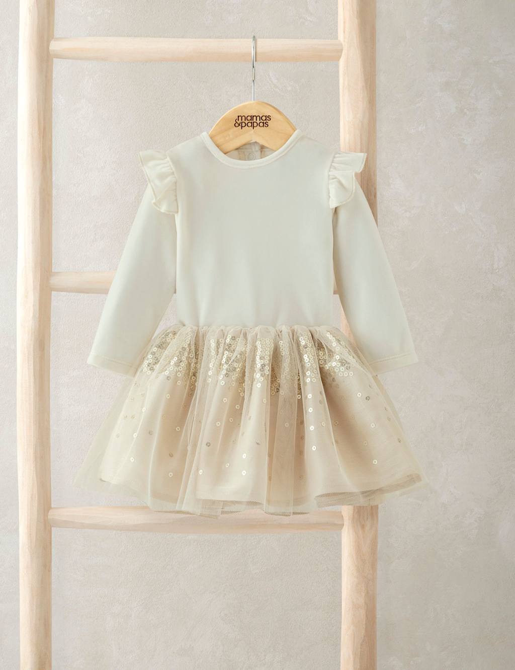 Mamas & Papas Velour Bodysuit & Sparkly Tutu Set (0-3 Yrs) Gold