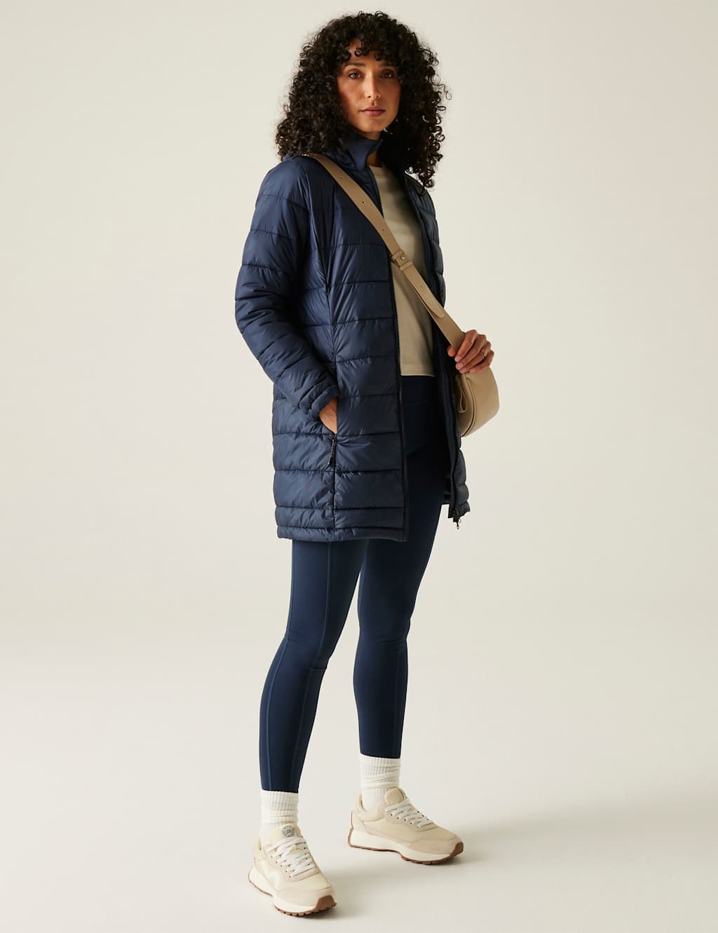 Regatta Starler Hooded Longline Puffer Jacket Navy