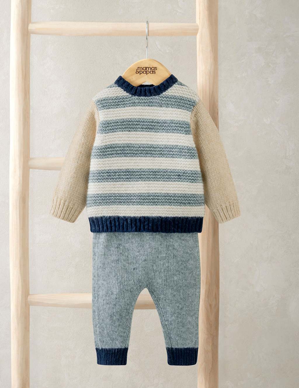 Mamas & Papas 2pc Knitted Outfit with Wool (0-12 Mths) Multi