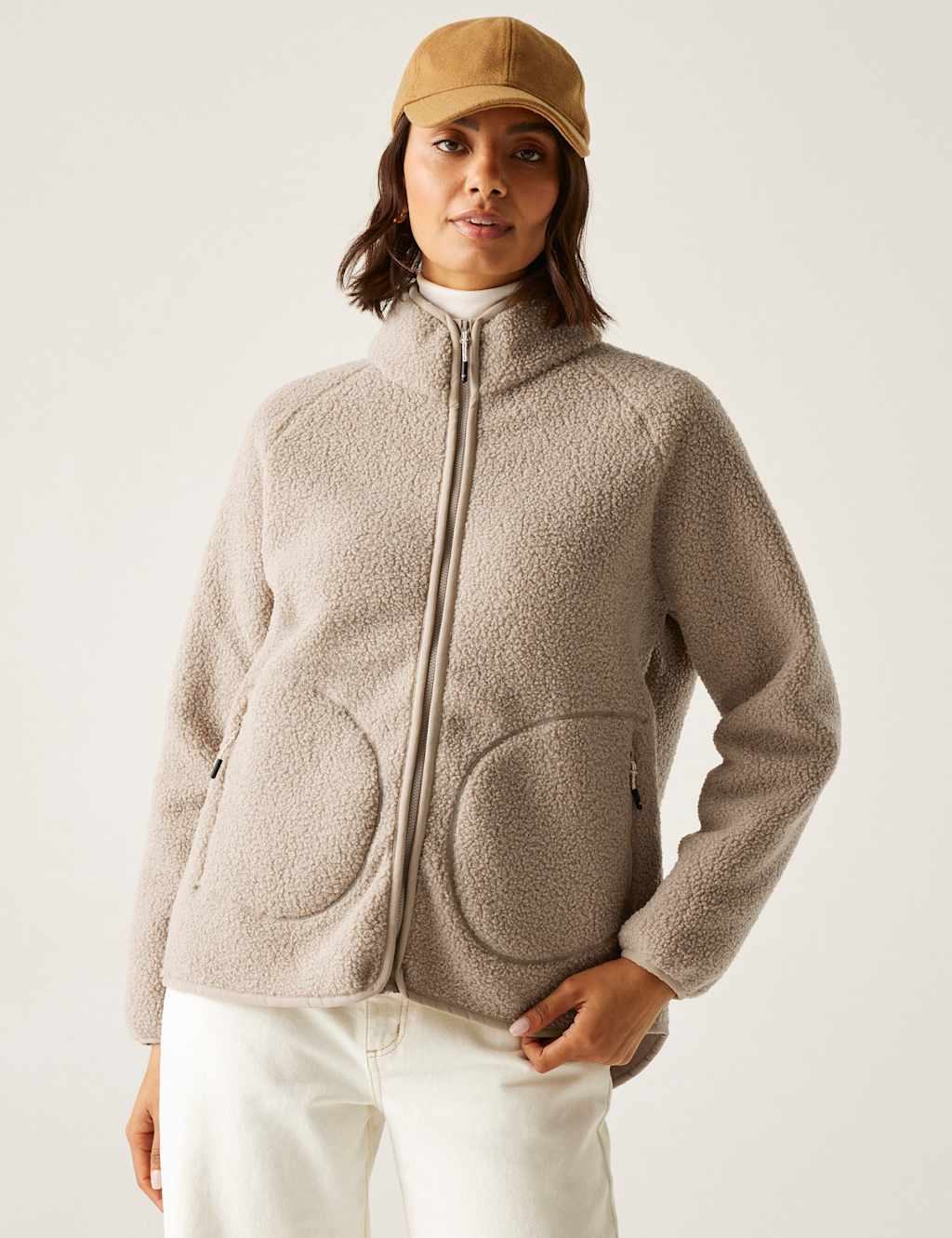 Regatta Frankie Borg Funnel Neck Zip Up Fleece Grey