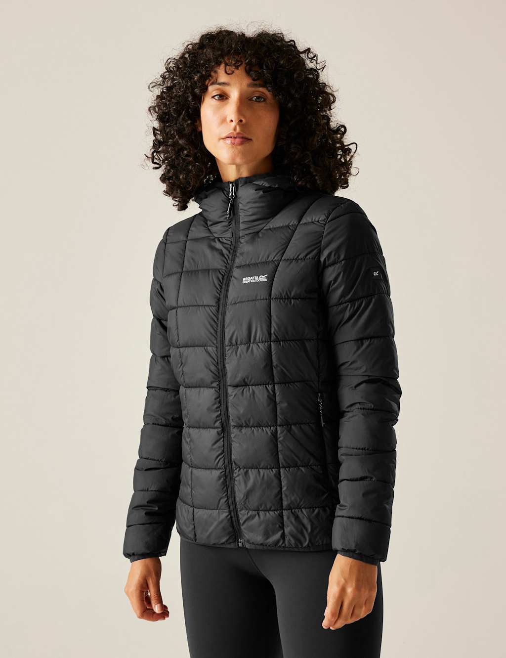 Regatta Asper Hooded Puffer Jacket Black