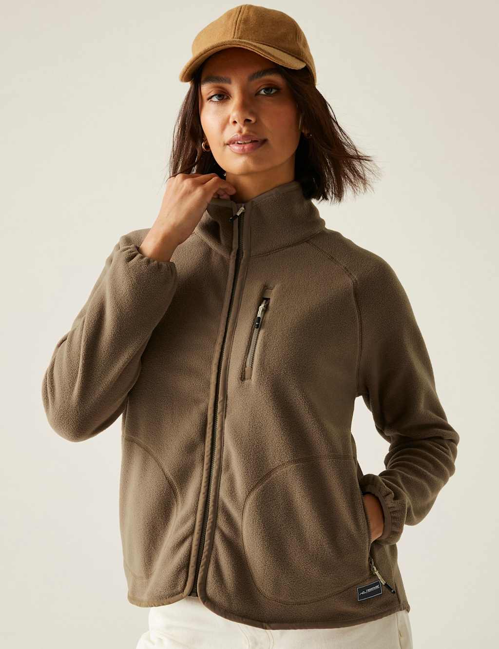 Regatta Frankie Zip Up Funnel Neck Fleece Brown