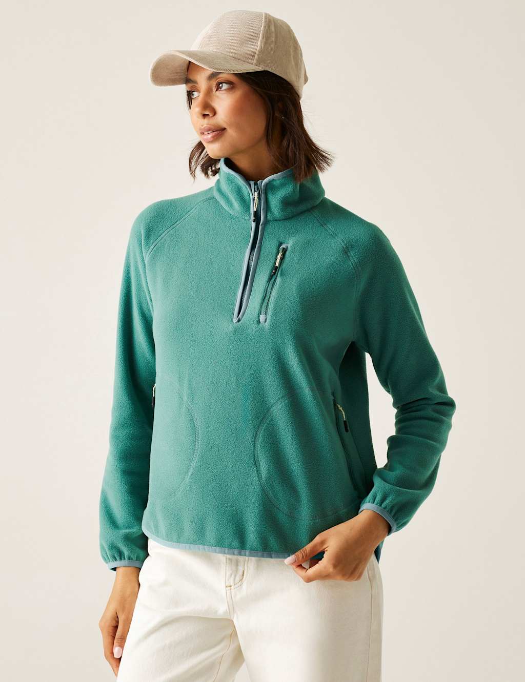 Regatta Frankie Half Zip Funnel Neck Fleece Green