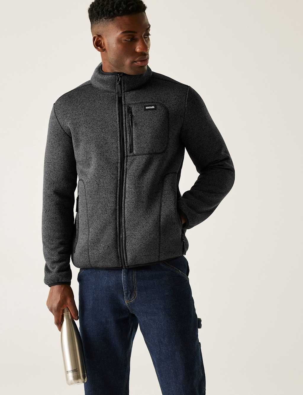 Regatta Barlee Zip Up Funnel Neck Fleece Black