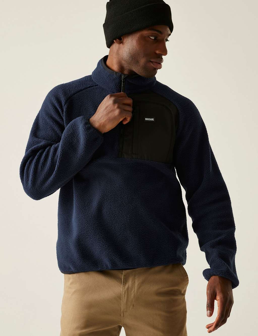 Regatta Frankie Borg Funnel Neck Half Zip Fleece Navy Mix