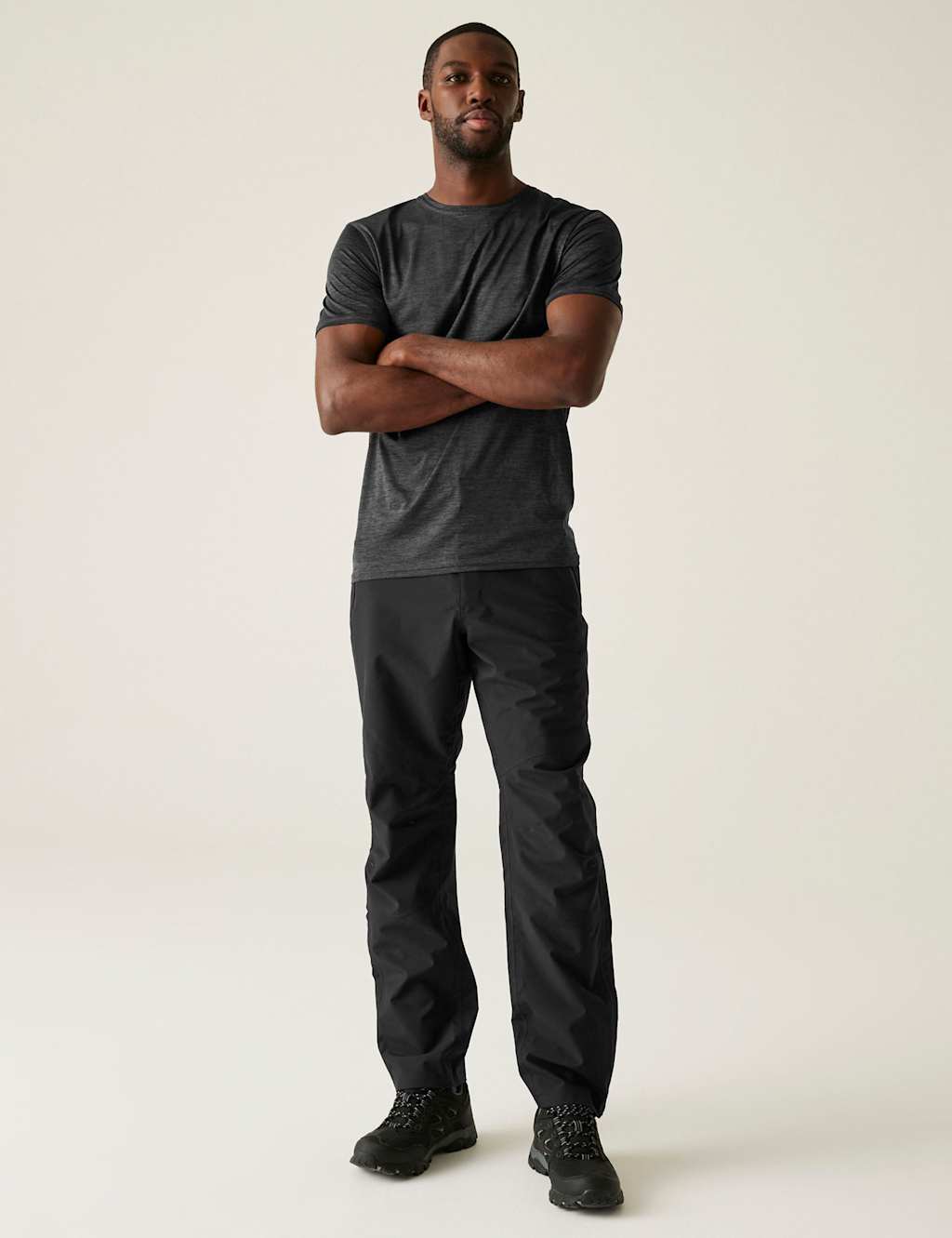 Regatta Men's Highton Stretch Waterproof Over Trousers - XXLLNG - Black, Black