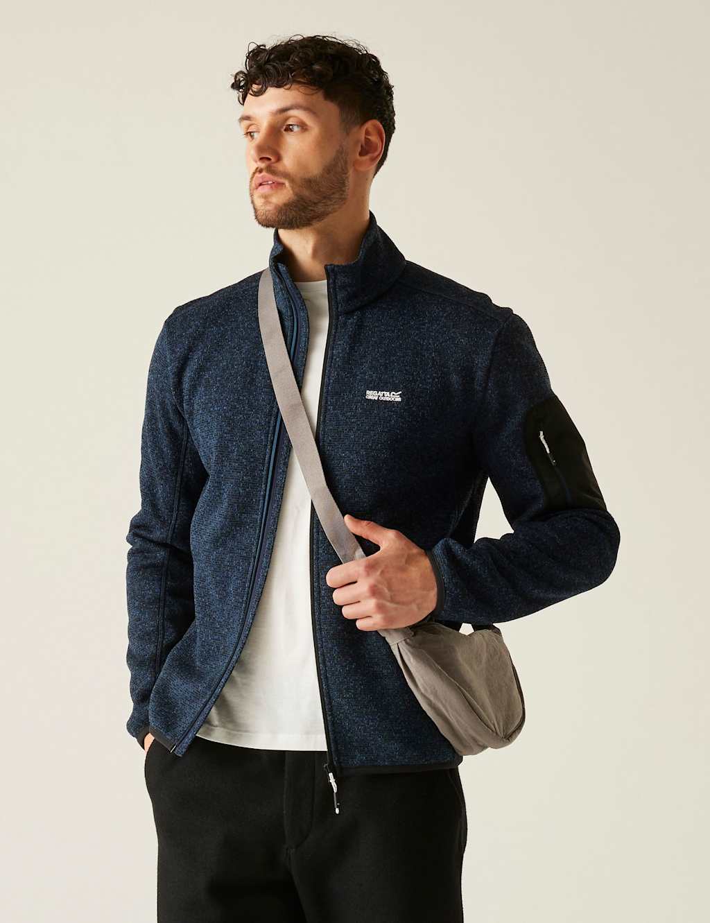 Regatta Newhill Textured Funnel Neck Zip Up Fleece Blue