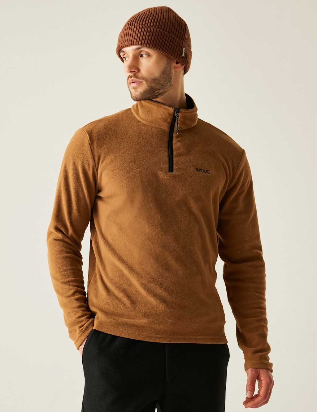 Regatta Men's Thompson Half Zip Fleece - Brown, Dark Grey,Light Grey,Brown,Plum