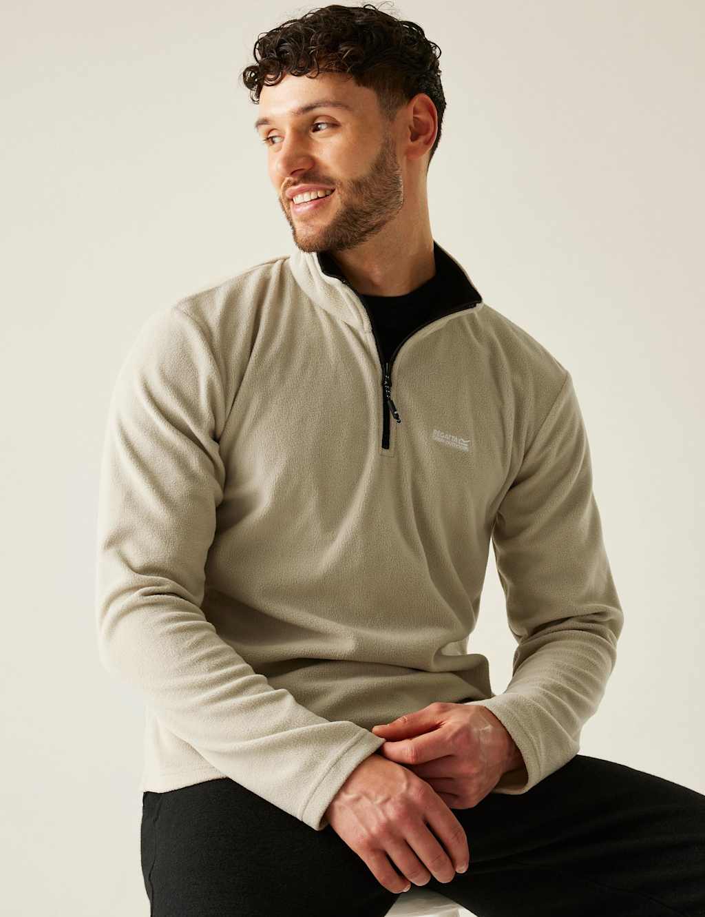 Regatta Thompson Half Zip Funnel Neck Fleece Light Grey