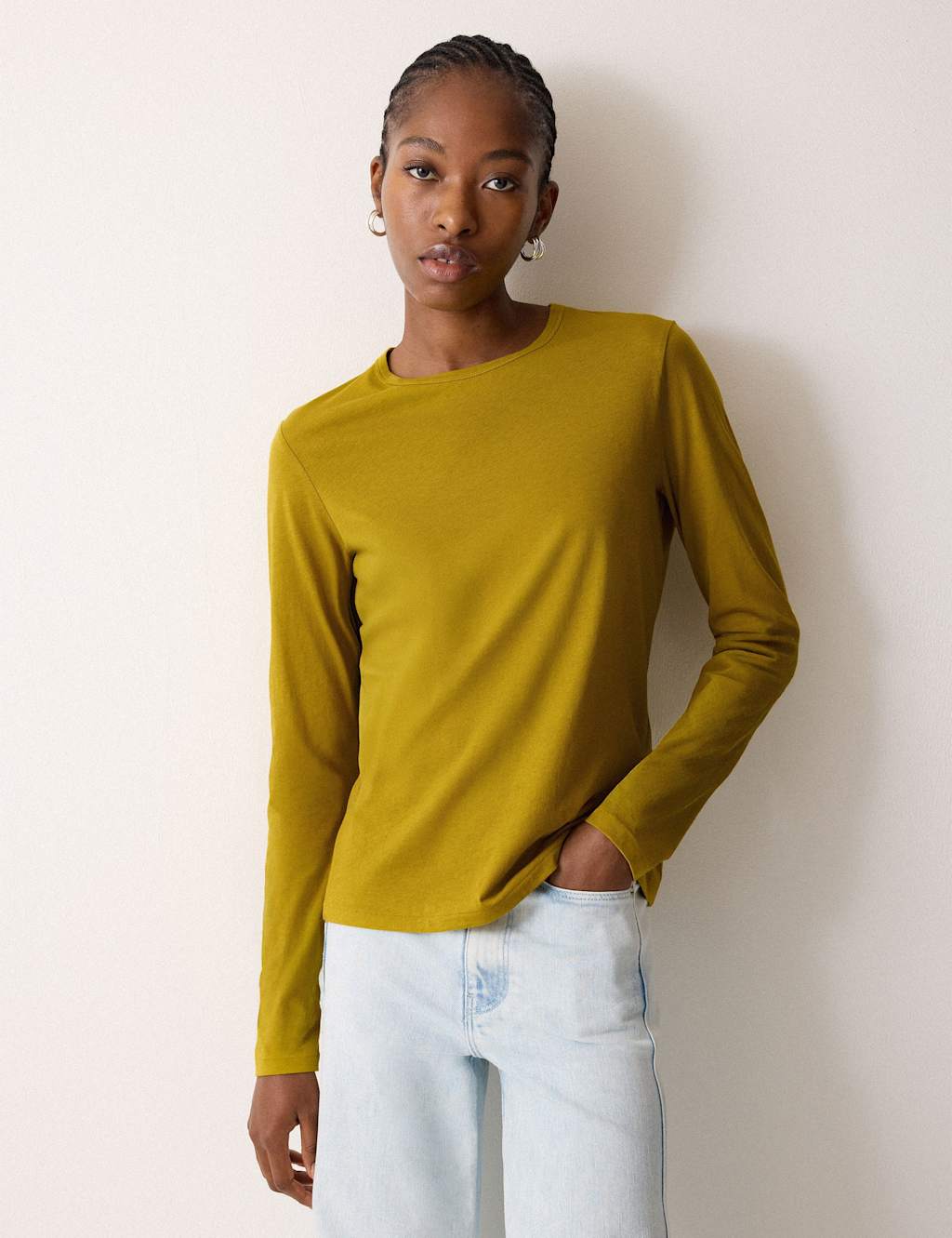 Jigsaw Pure Cotton T-Shirt Medium Green