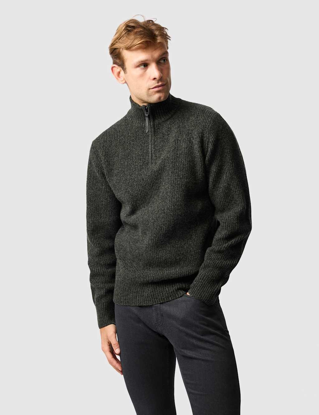Rodd & Gunn Robbies Road Pure Lambswool Half Zip Jumper Black