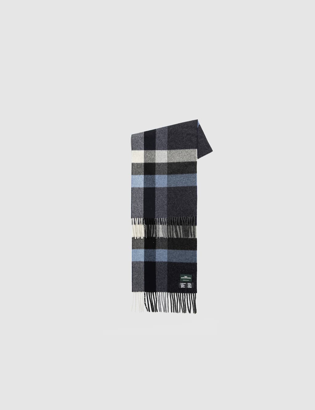 Rodd & Gunn Men's Jervois Road Pure Wool Checked Scarf - Medium Blue Mix - Available at M&S