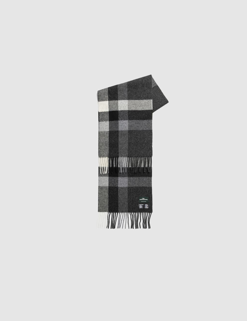 Rodd & Gunn Men's Jervois Road Pure Wool Checked Scarf - Black Mix - Available at M&S