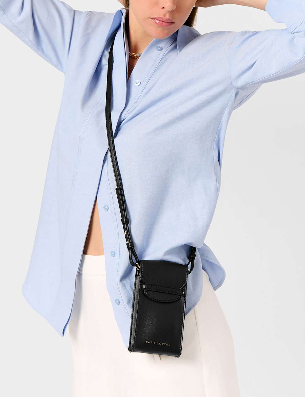 Katie Loxton Faux Leather Cross Body Phone Bag Black