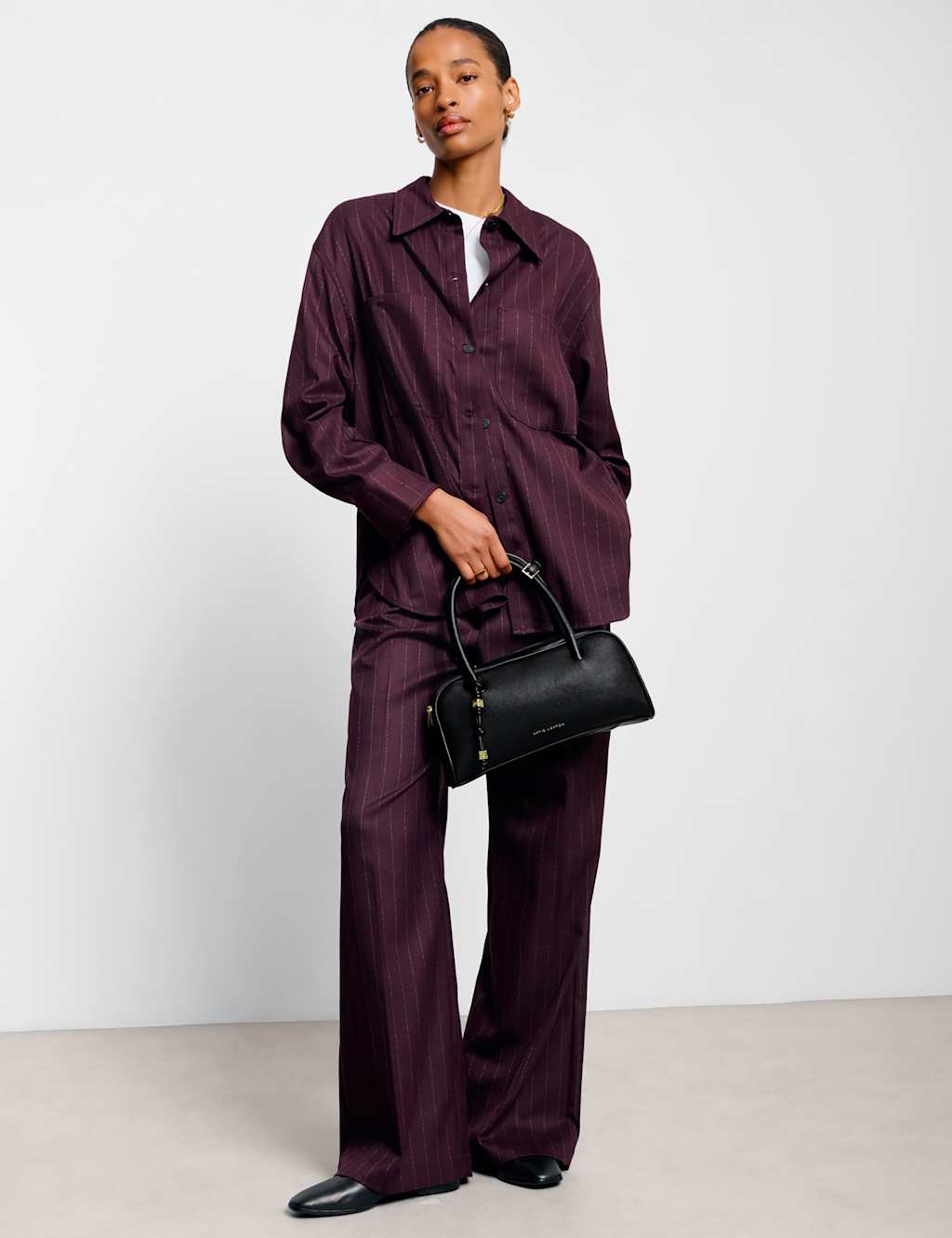 Katie Loxton Faux Leather Bowler Bag Black