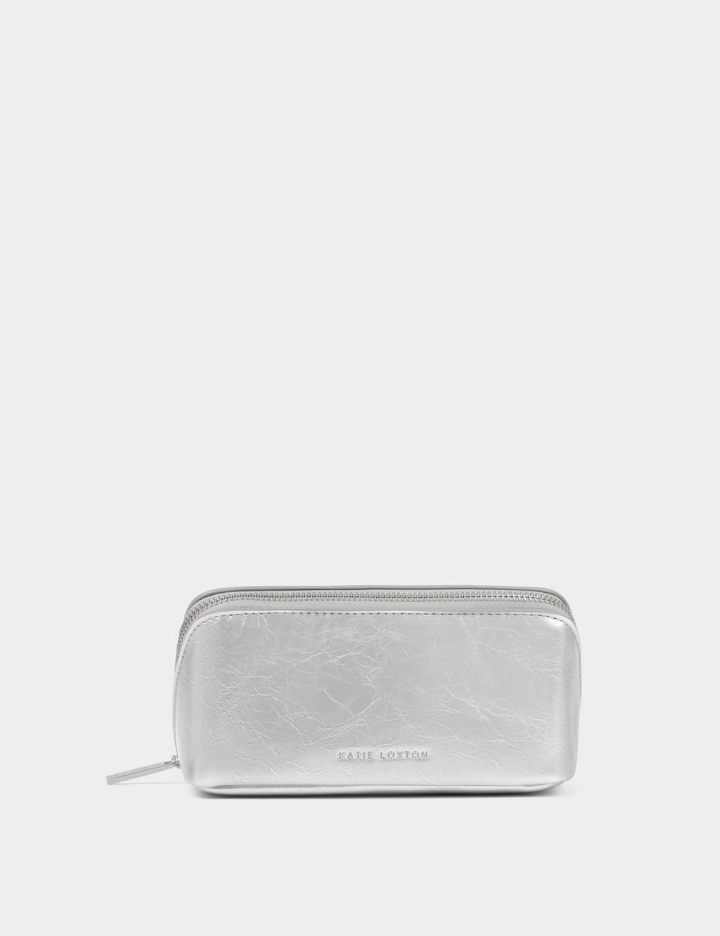 Katie Loxton Faux Leather Fold-Out Mirror Make-Up Bag Silver