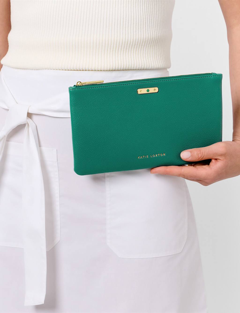 Katie Loxton Faux Leather May Birthstone Pouch Dark Green