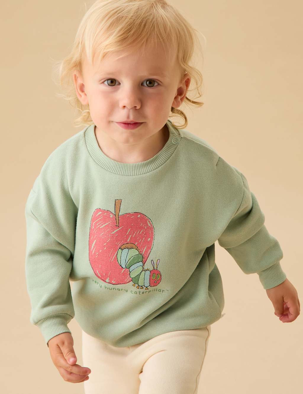 MORI Cotton Blend The Very Hungry Caterpillar Sweater (3 Mths-6 Yrs) Green