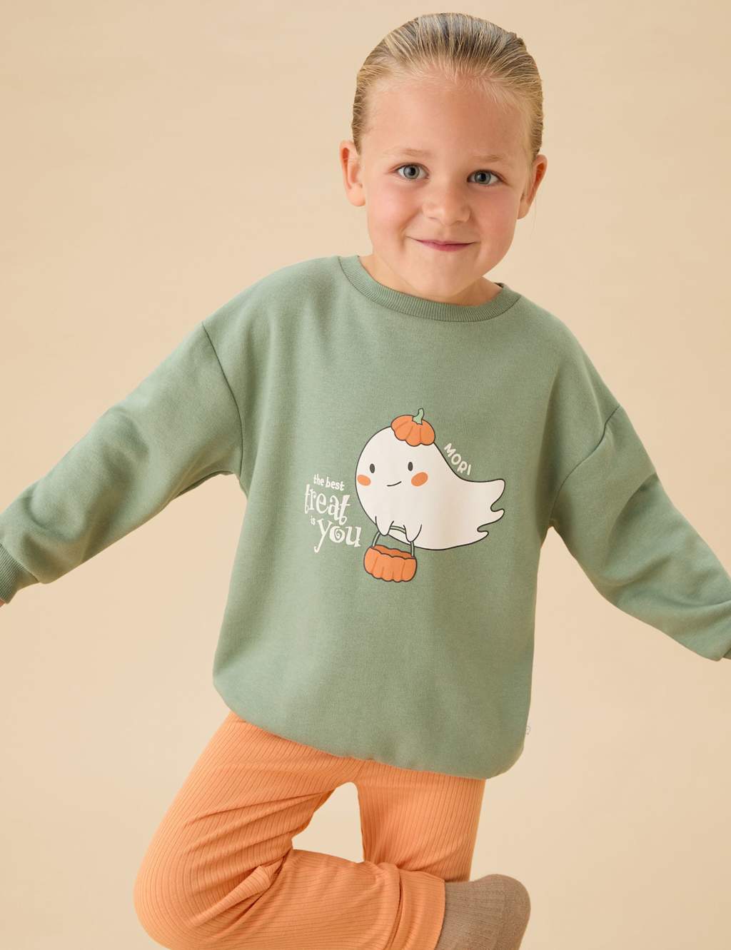 MORI Cotton Blend Ghost Sweater (3 Mths-6 Yrs) Green