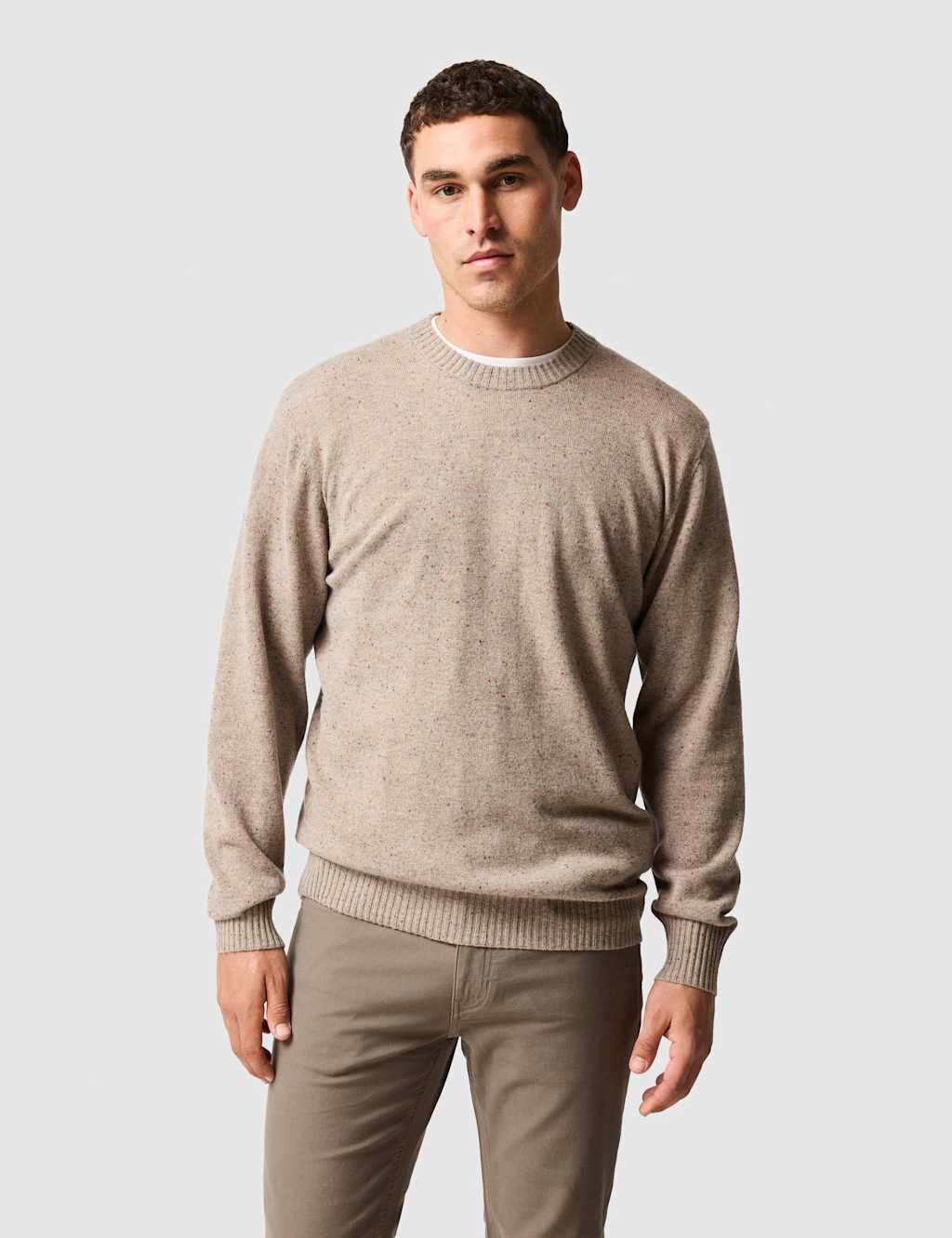 Rodd & Gunn Wool and Cashmere Blend Crew Neck Jumper Sand