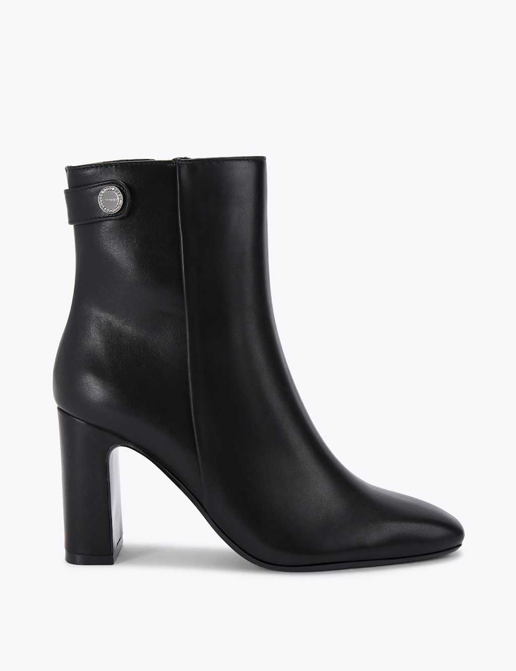 Carvela Wide Fit Block Heel Square Toe Ankle Boots Black