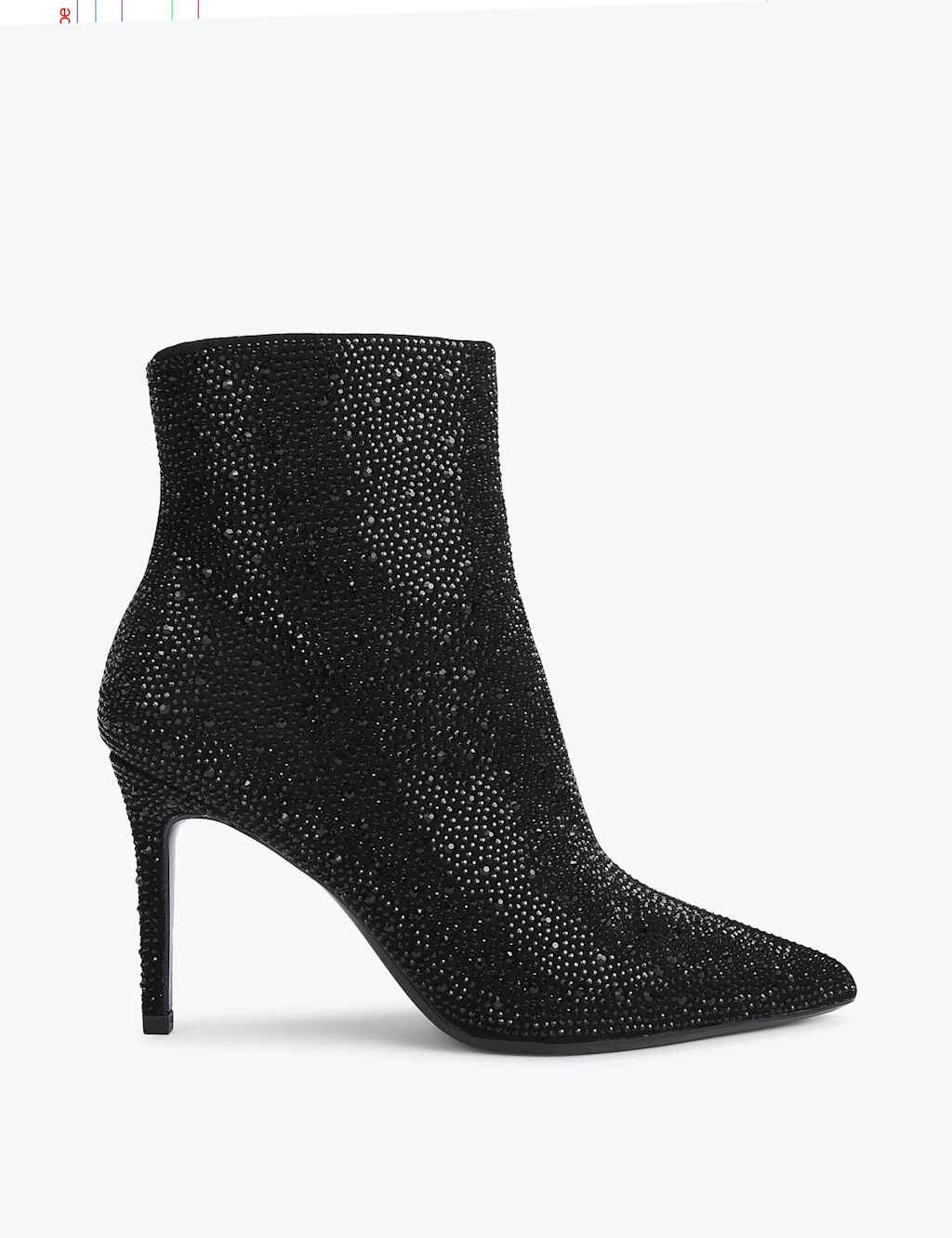 Carvela Sparkle Stiletto Heel Pointed Ankle Boots Black