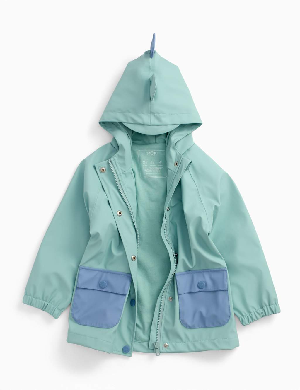 Mori Boys Dinosaur Waterproof Raincoat (6 Mths - 6 Yrs) - 18-24 - Mint, Mint
