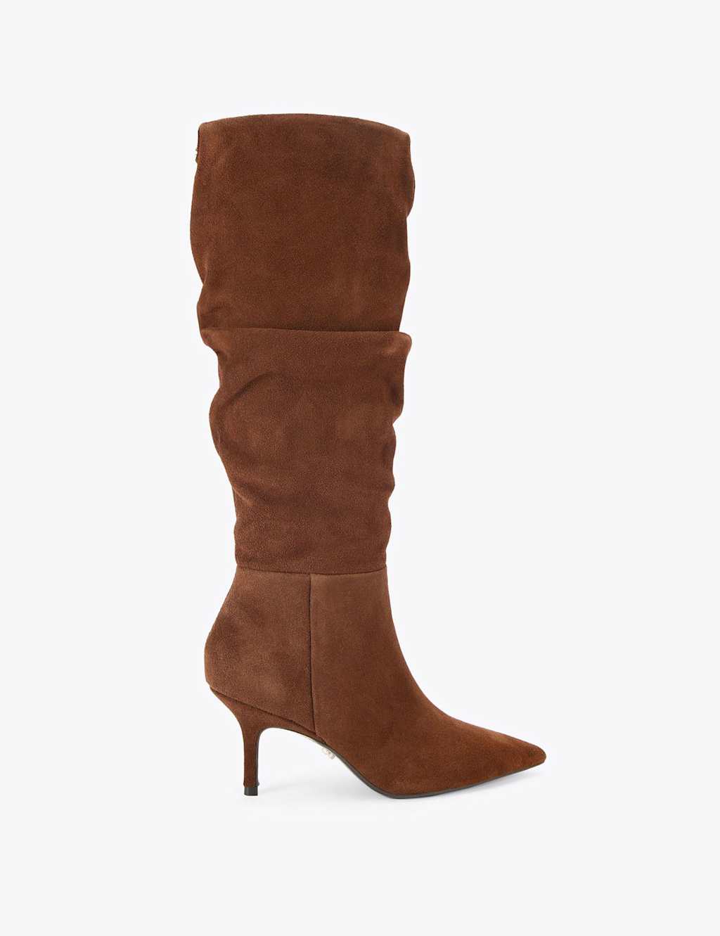 Carvela Suede Stiletto Heel Slouch Knee High Boots Medium Brown