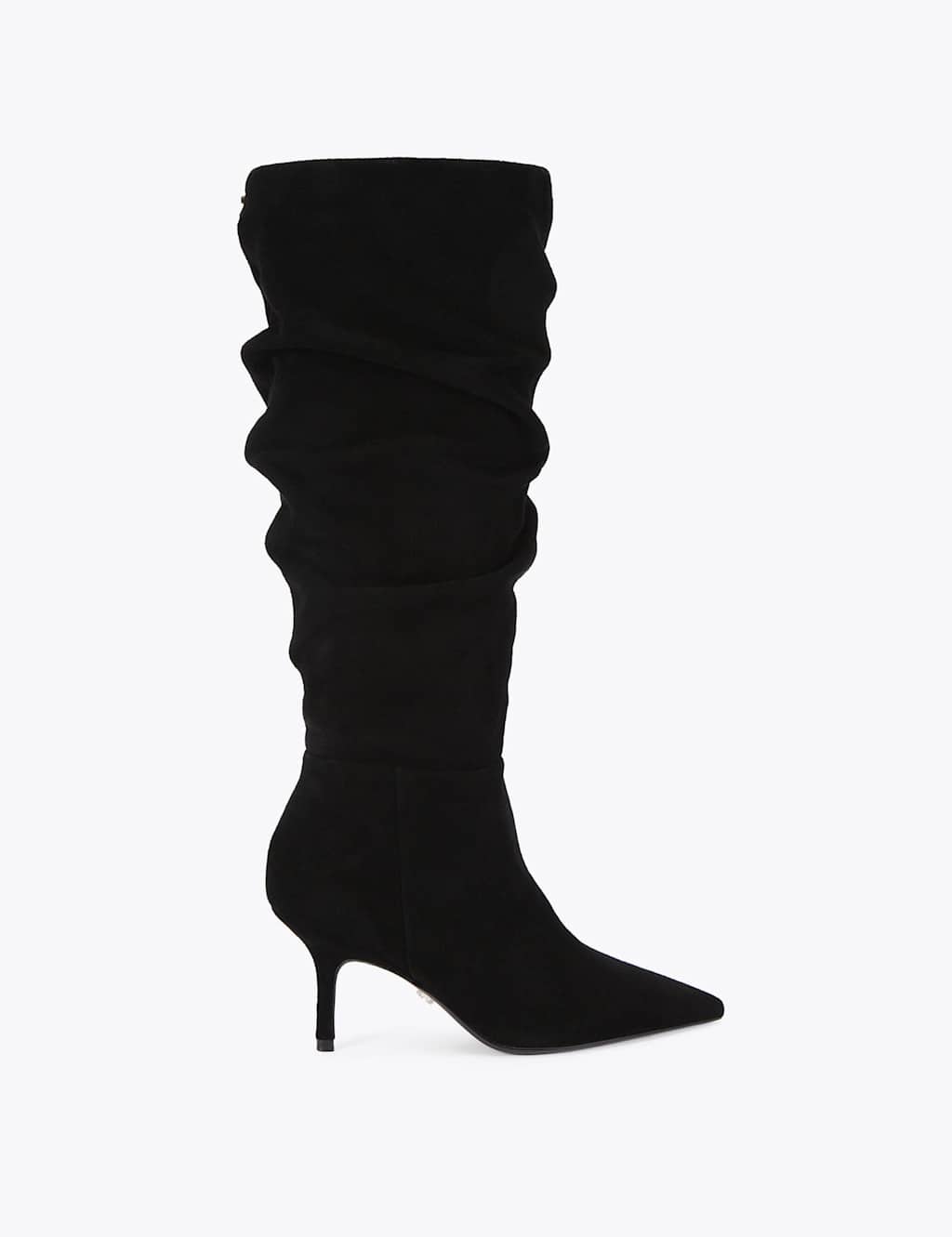 Carvela Suede Stiletto Heel Slouch Knee High Boots Black