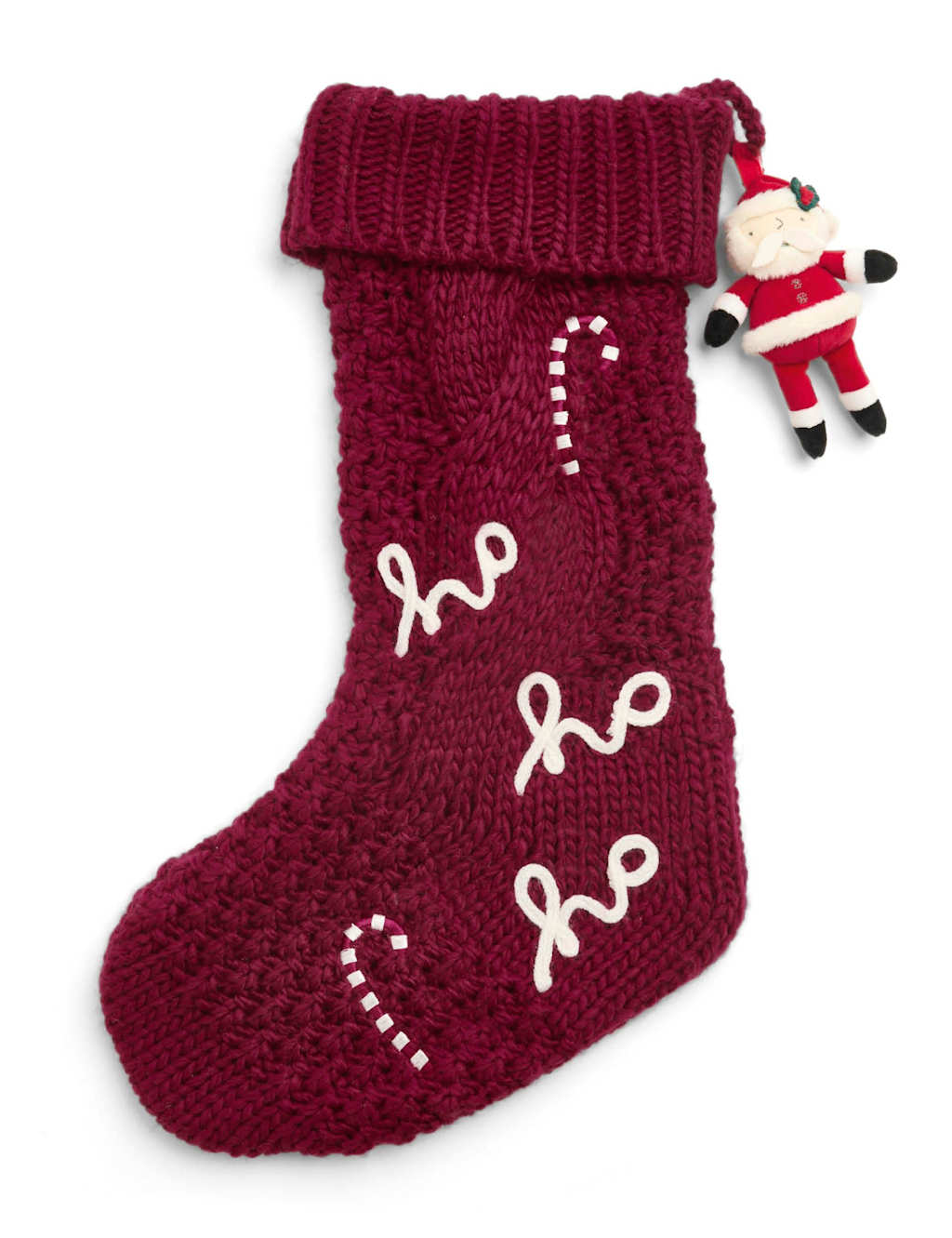 Mamas & Papas Cable Knit Santa Stocking Red