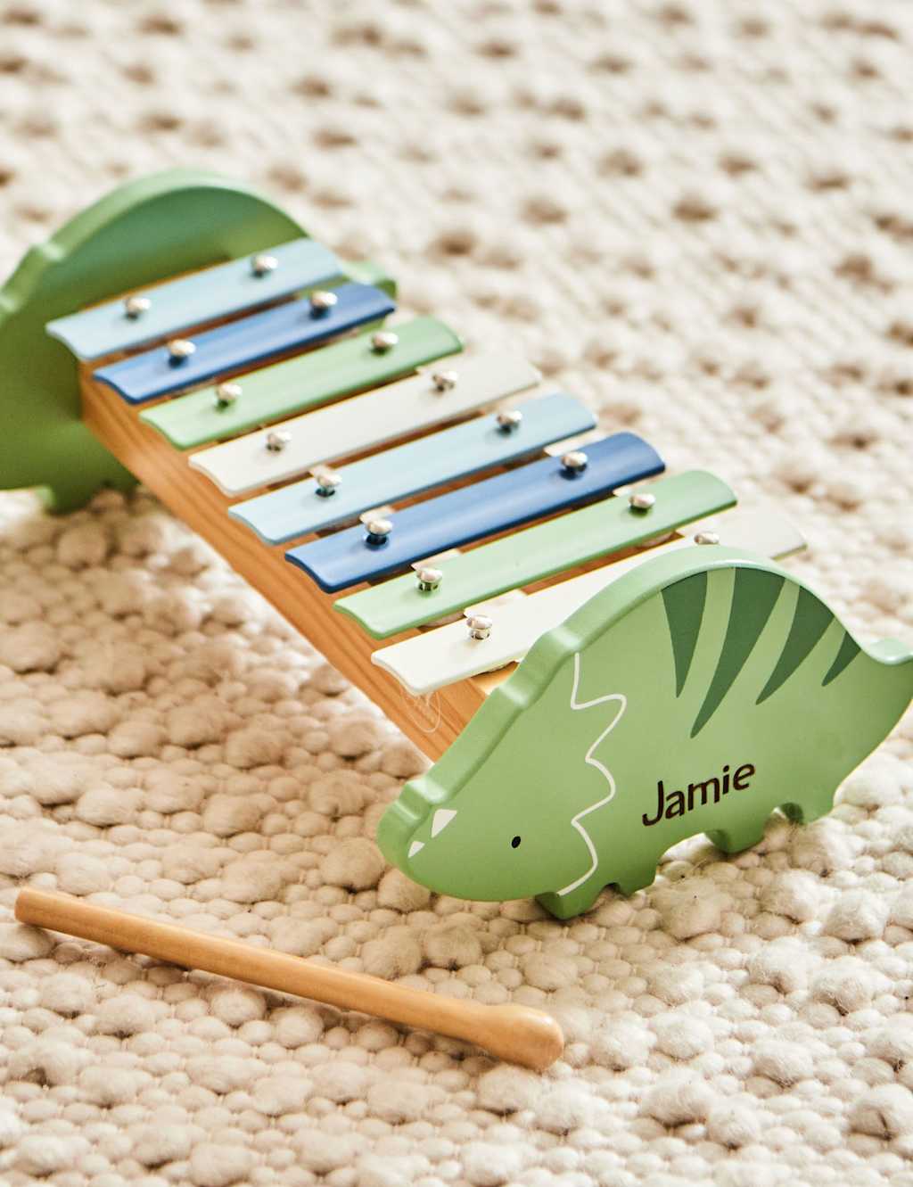 My 1st Years Personalised Wooden Dinosaur Xylophone Multi